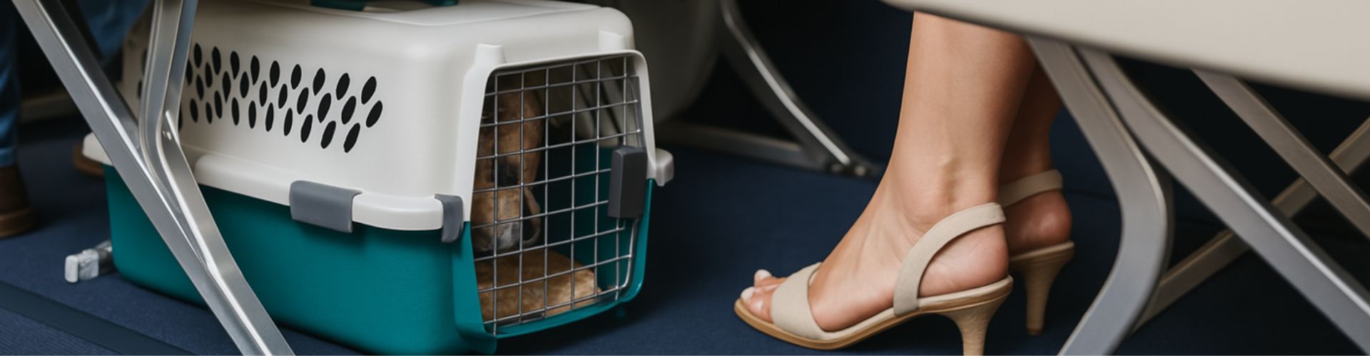 Kleiner Hund in Transportbox im Flugzeug – Mitnahme in der Kabine als gegensatz zu große hunde im Flugzeug
